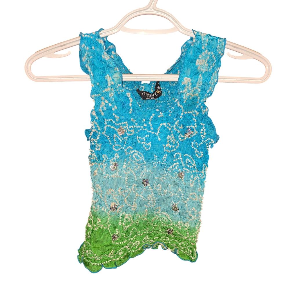 Chaudry KC Sports 100% Silk Made in India Boho Tank Medium